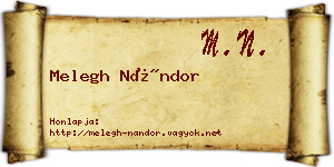 Melegh Nándor névjegykártya